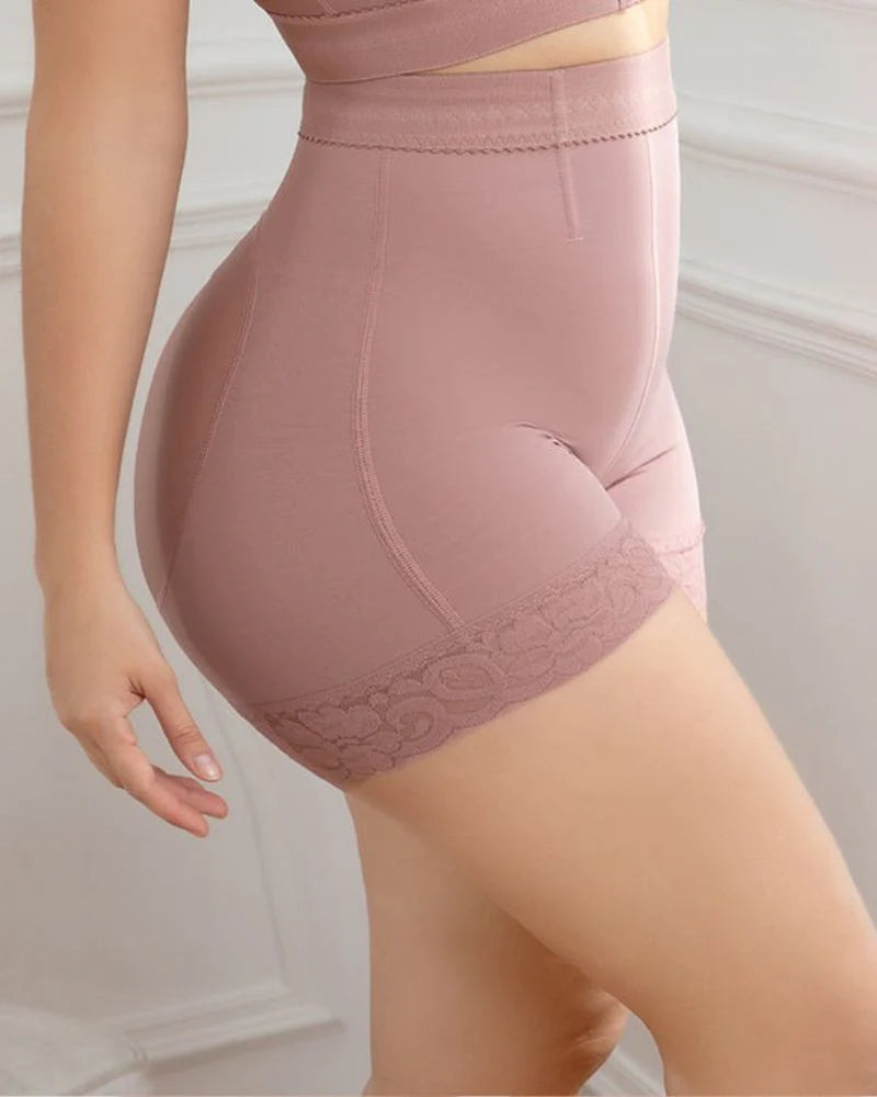 Mujer levantador de glúteos encaje sin costuras forma del cuerpo levantamiento RosyBrown Shapewear ropa interior