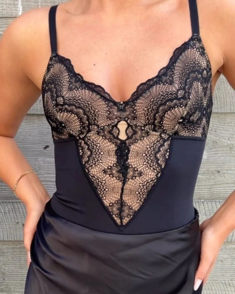 Sculpting One Piece Lace Shapewear Bodysuits