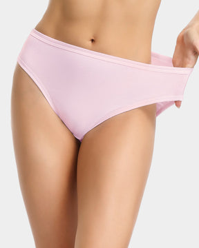 Pink Cotton High-Cut Brief Plus Size Underwear