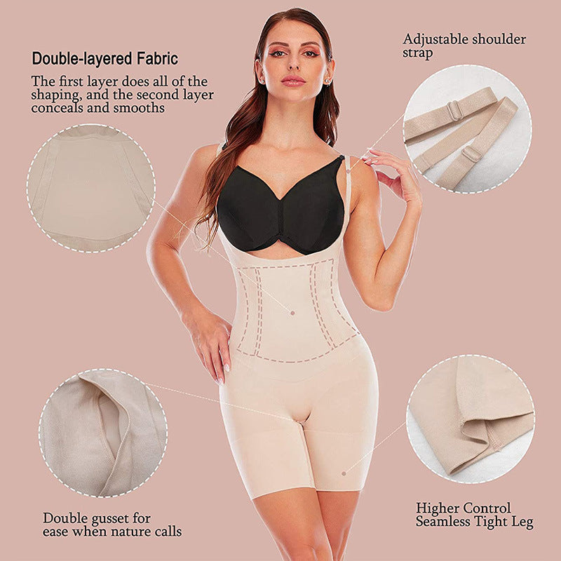 Shapewear for Women Tummy Control Open Chest Thigh Slimmer Body Shaper