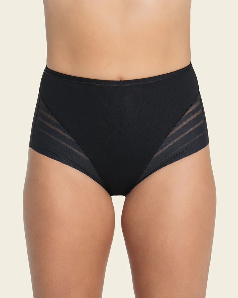 Lace Stripe Undetectable High Waist Briefs Underpants