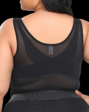 Fully Slimming Wireless Back Posture Support Longline Bra with Front Closure & Lace