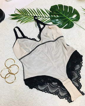 Sculpting One Piece Lace Shapewear Bodysuits