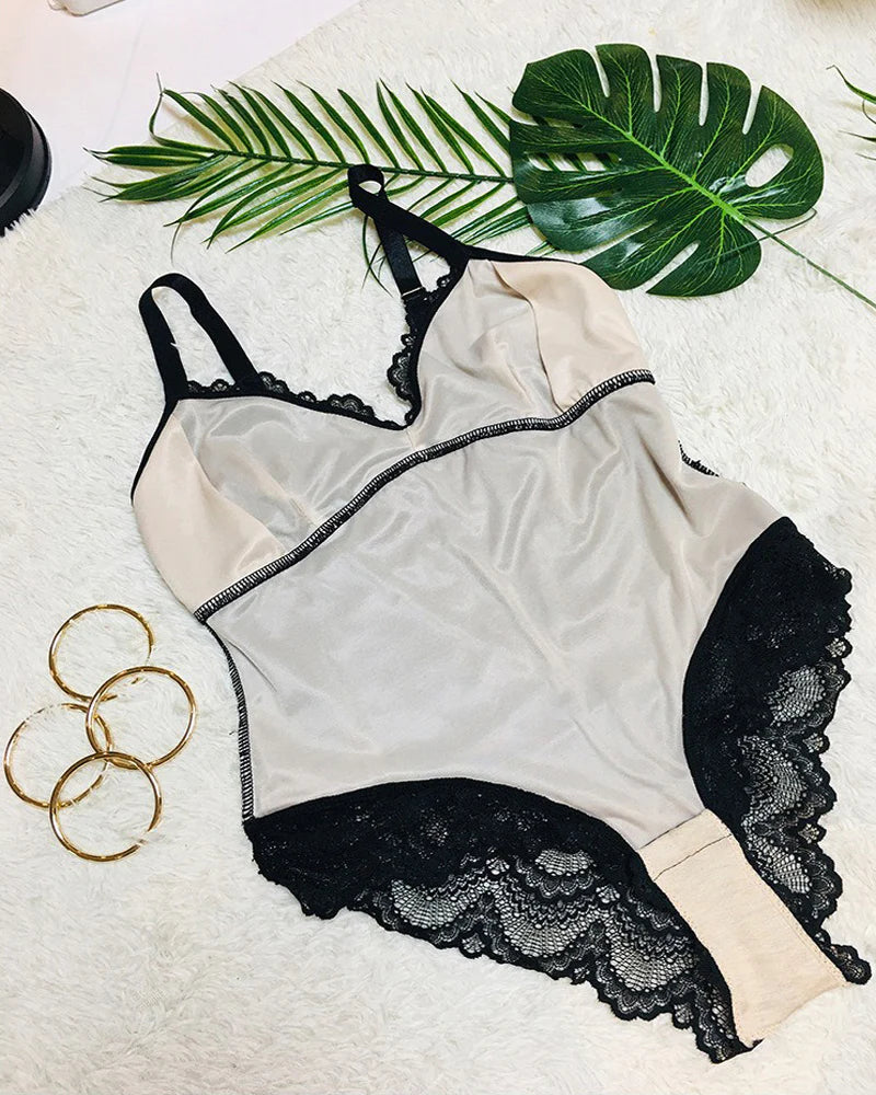 Sculpting One Piece Lace Shapewear Bodysuits