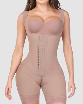 High Compression Front Slimming Bodysuit With Hook And Eye Closure