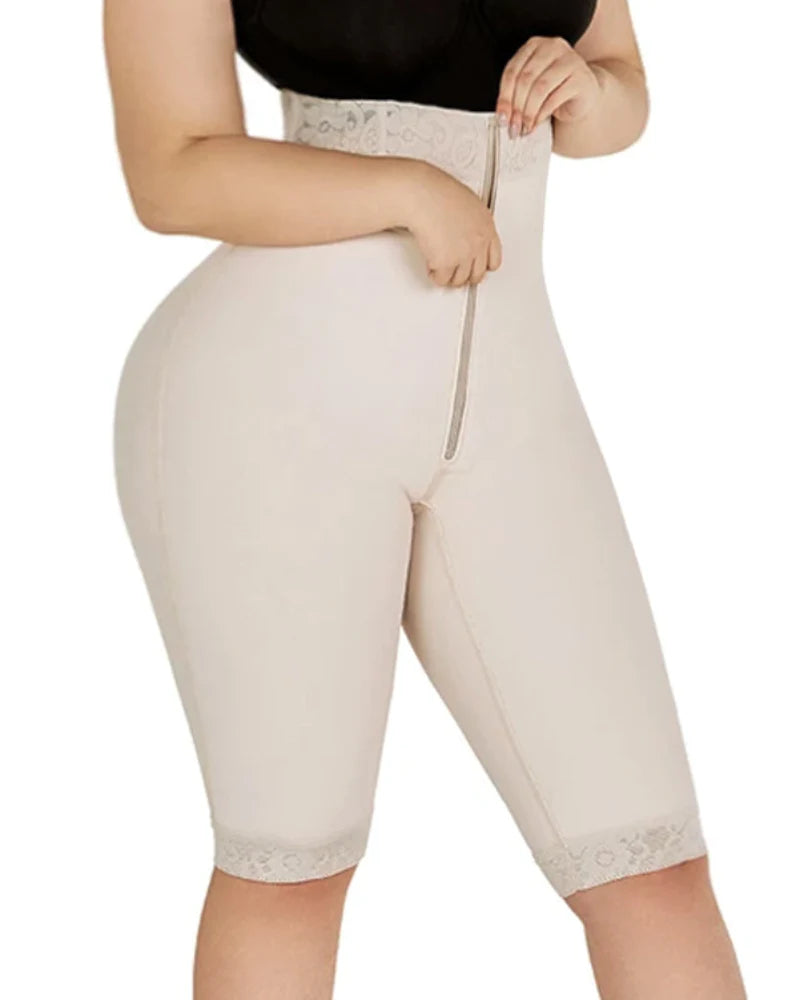 Double Compression High-Waisted Butt Lifting Shorts Knee Short