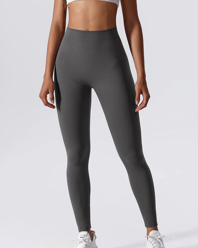 Sculpting V-Back Ruched Leggings Peach Butt Lifting Yoga Pants