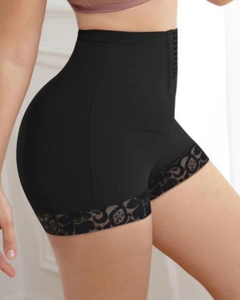 Women Lower Belly Fat Hourglass Butt Lifting Shapewear Shorts-Black