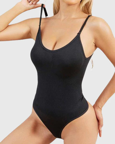 Seamless Round Neck Tummy Control Thong Tank Top Body Shaper Bodysuits