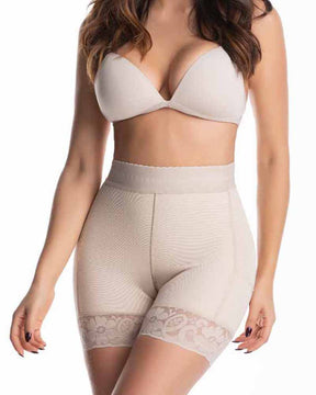 Seamless High Waist Butt Lifter Lace Body Shaper Shorts