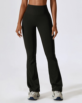 Seamless Butt-lifting Yoga Pants with High Waist and Flared Leg