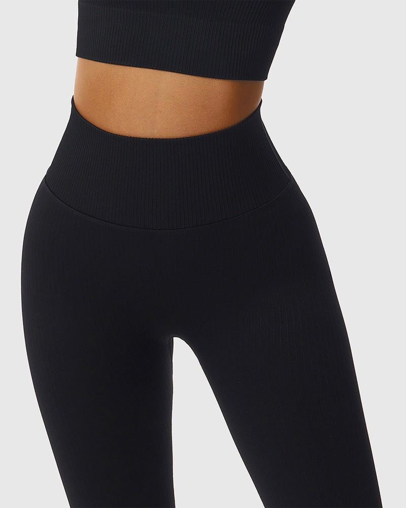 Seamless knitted slim-fitting leggings breathable butt lift yoga pants