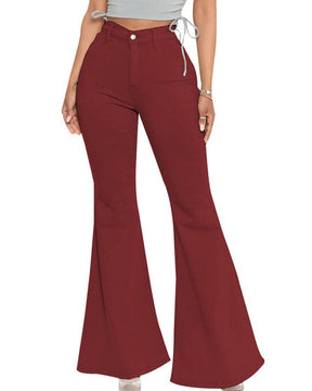 High Waist Butt Lift Versatile Elastic Multicolor Flare Jeans