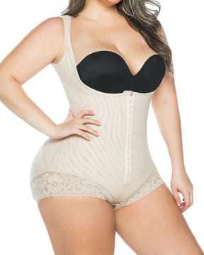 Women's Open Bust Tummy Control Lace Bodysuits Shapewear