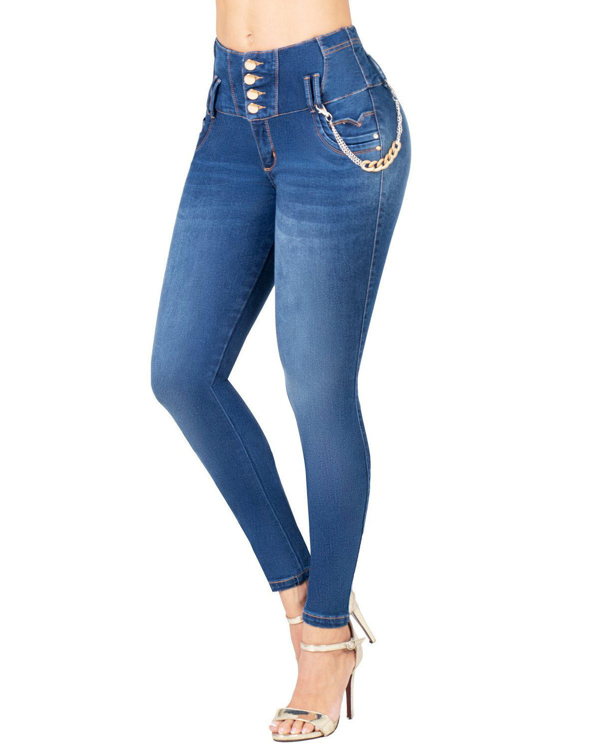 High Waisted Butt Lift Skinny Jeans with Internal Waistband