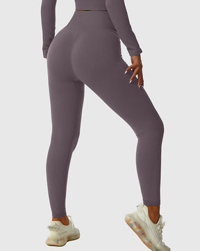 Seamless knitted slim-fitting leggings breathable butt lift yoga pants