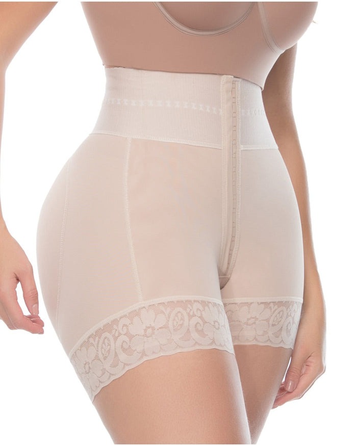 Double Compression High Waisted BBL Shorts With Mid-section Tummy Control Panties