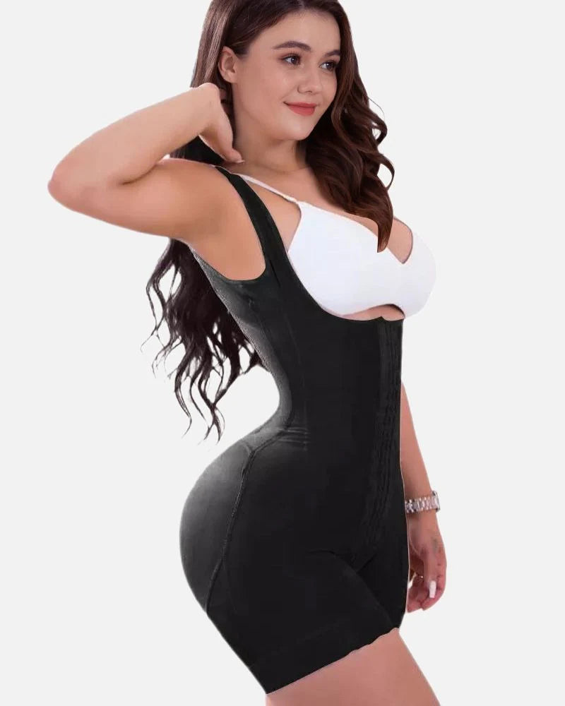 Firm Compression Tummy Control Shapewear Adjustable Bodysuit Hook and Eye Closure