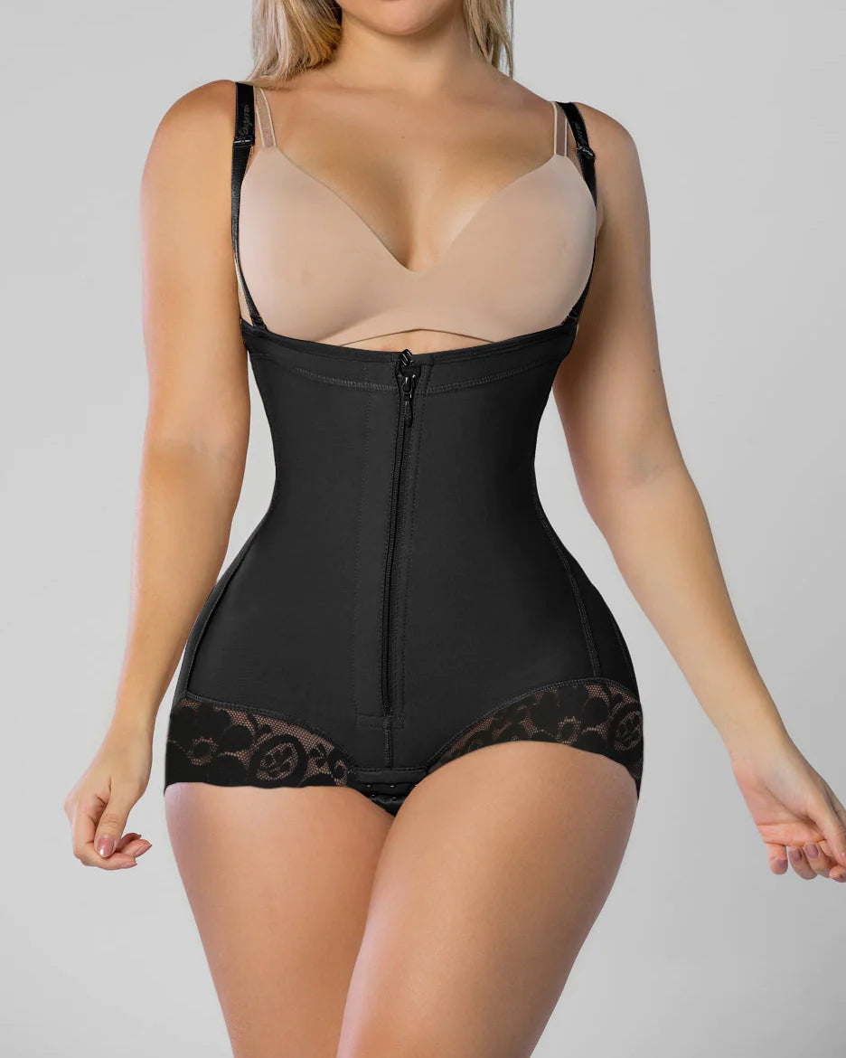 Tummy Control Faja Shaper Bodysuit Zipper Opern Bust