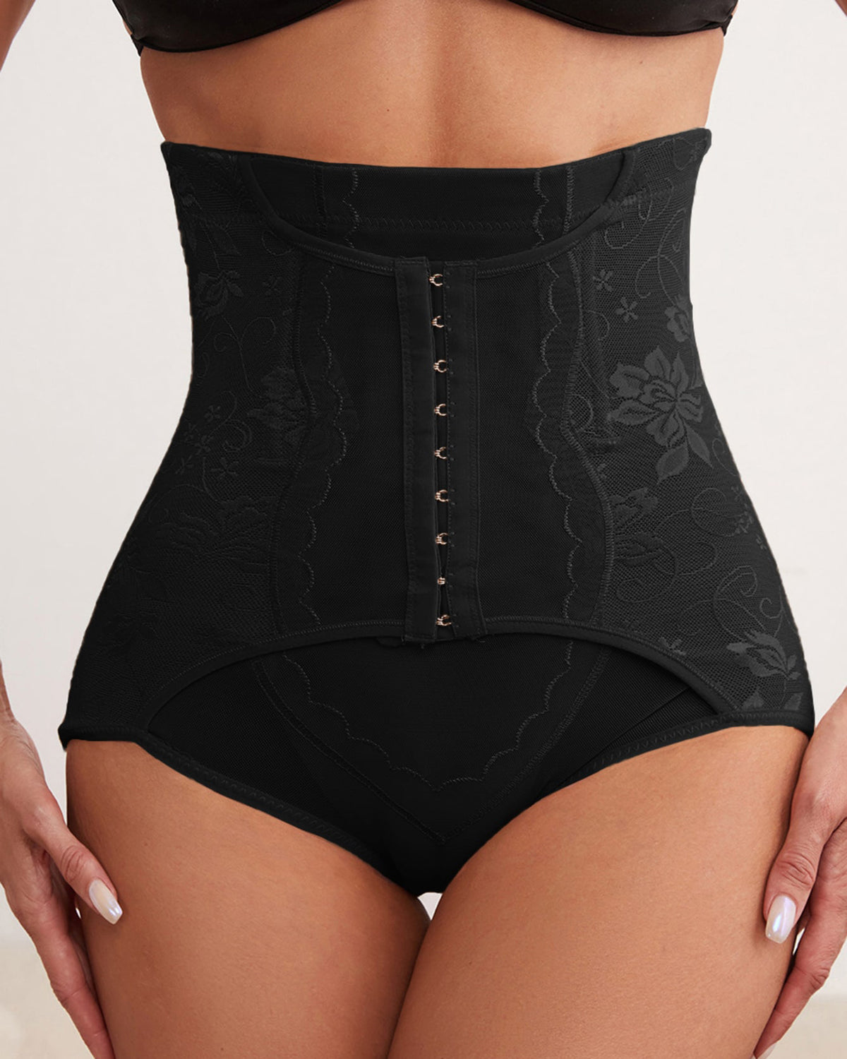 Hebilla frontal adelgazante ropa interior cuerpo Shapewear mujeres cintura alta Control de barriga levantador de glúteos bragas