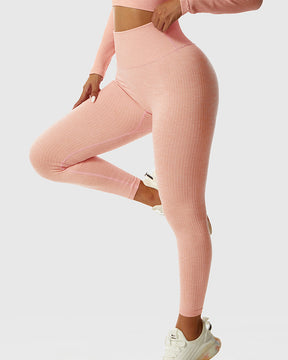 Seamless knitted slim-fitting leggings breathable butt lift yoga pants