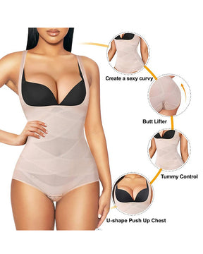 Mesh Seamless Waist Slimmer Corset Butt Shaping Shapewear Bodysuit