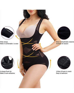 Mesh Seamless Waist Slimmer Corset Butt Shaping Shapewear Bodysuit