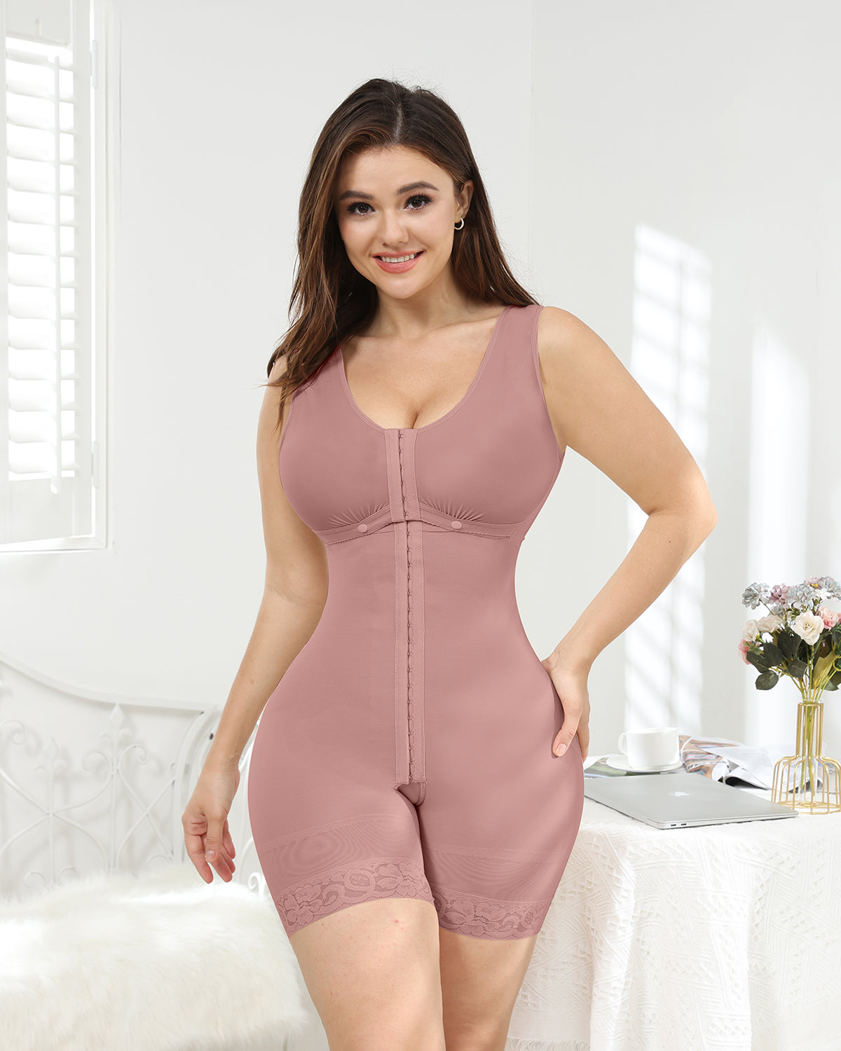 Rose Brown Ropa interior de compresión extra firme Body Shaper para mujer