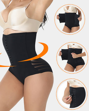 Pantalones cortos de bragas de malla transpirable con control de barriga de cintura alta