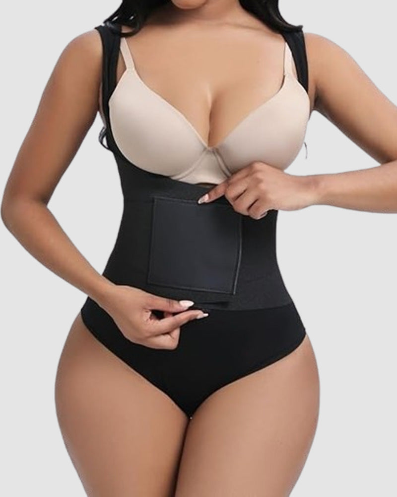 Body de tanga con control de barriga y espalda baja para mujer con cinturón reforzado