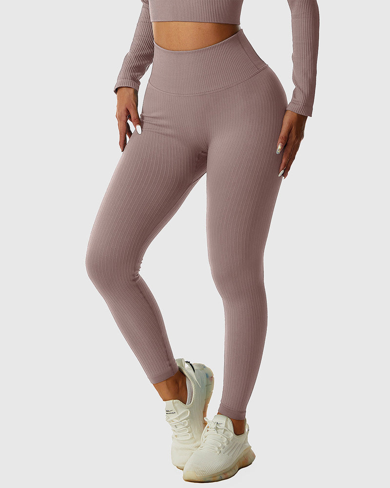 Seamless knitted slim-fitting leggings breathable butt lift yoga pants