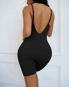 Seamless Solid Underwire V Backless Shapewear Bodysuit