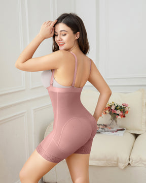 Body moldeador de cuerpo con cremallera y busto abierto Rosybrown para mujer