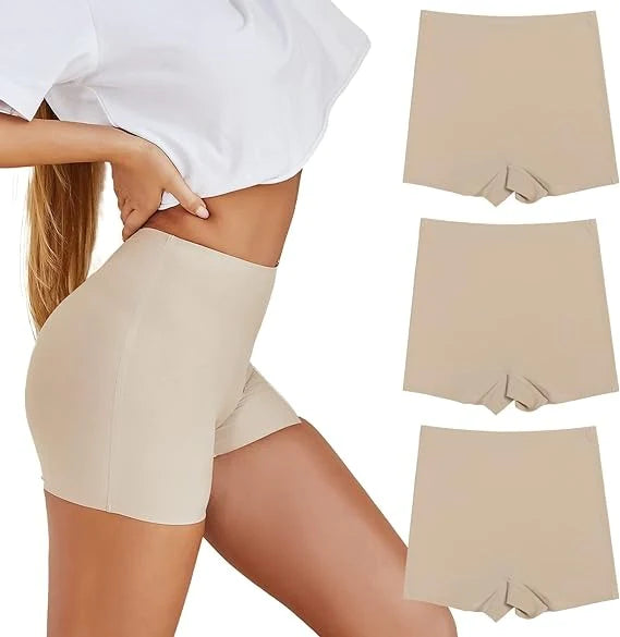 Solid Elastic Seamless Non-Slip Boyshorts Underwear