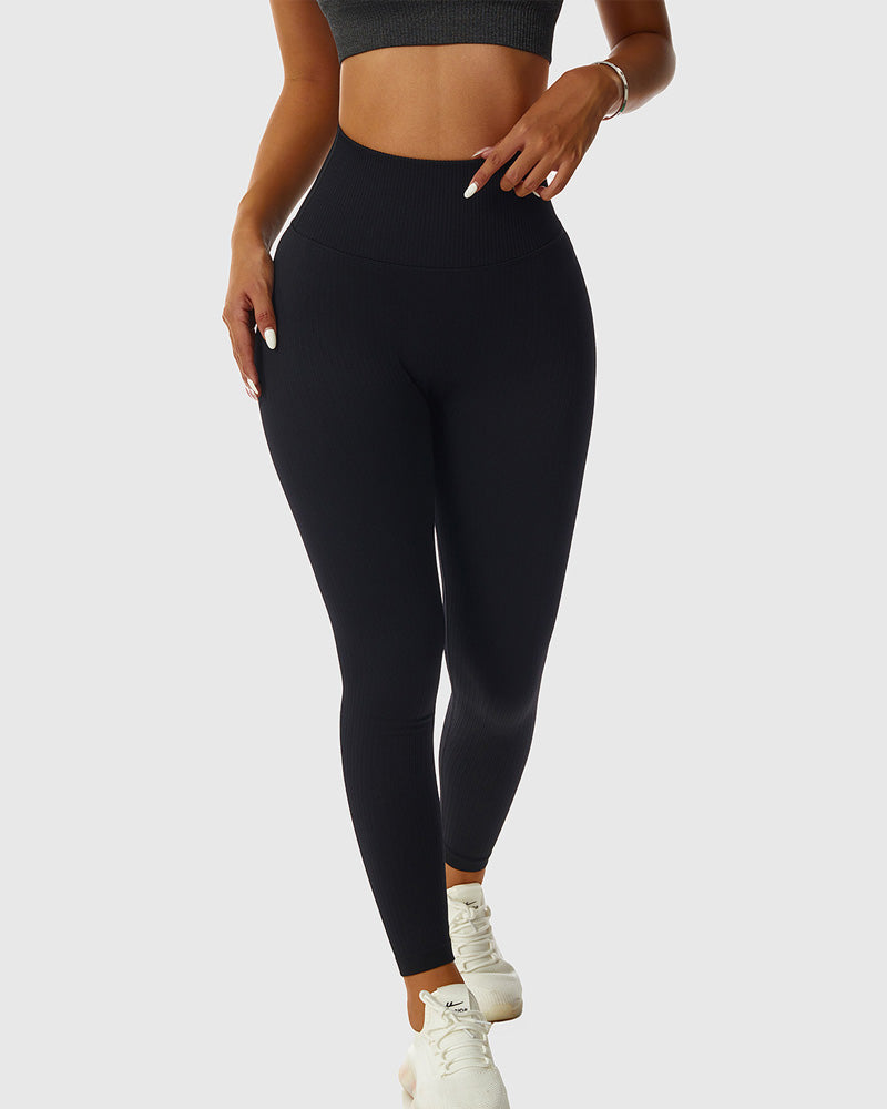 Seamless knitted slim-fitting leggings breathable butt lift yoga pants