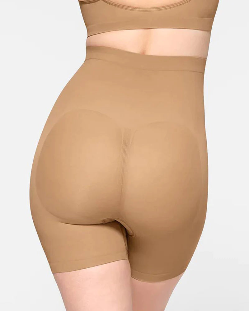 Pantalones cortos moldeadores con control de barriga adelgazante de cintura alta sin costuras