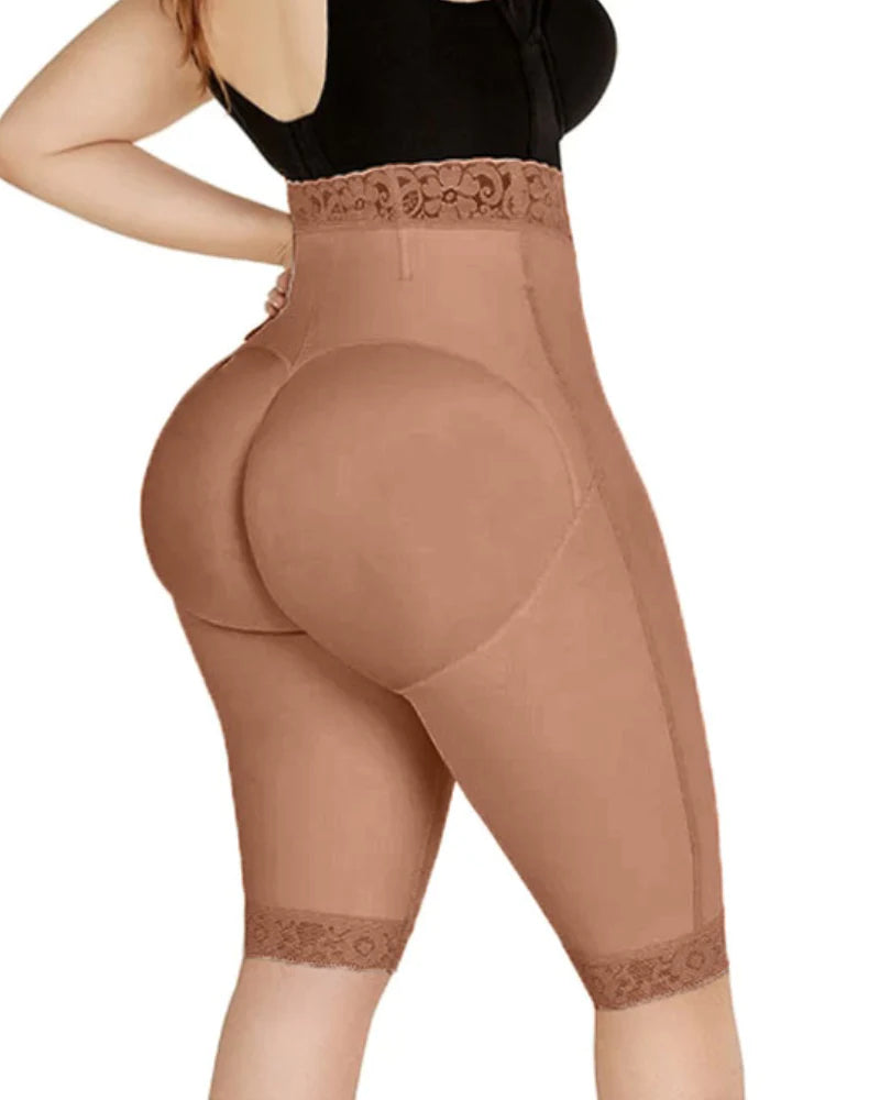 Double Compression High-Waisted Butt Lifting Shorts Knee Short