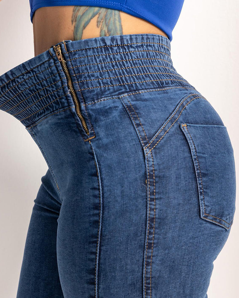 High-Waisted Tummy Control Butt Liftter Skinny Jeans