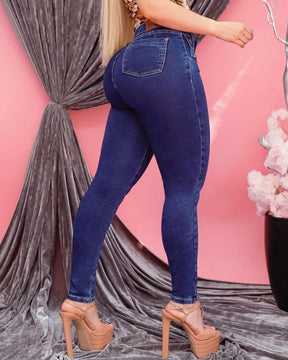 Womens High Waist Stretch Jeans Butt Lifting Skinny Jeans