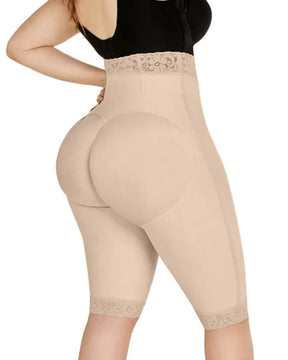 Double Compression High-Waisted Butt Lifting Shorts Knee Short