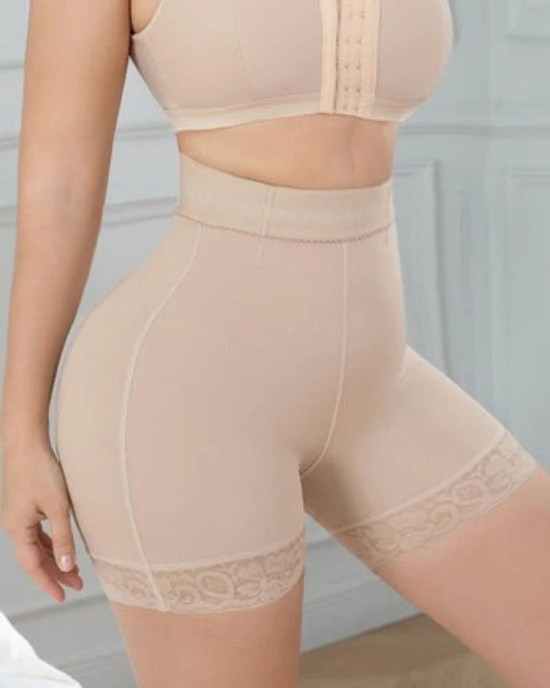 Mujer Levantador de glúteos Encaje Sin costuras Forma del cuerpo Levantamiento Ropa interior moldeadora beige