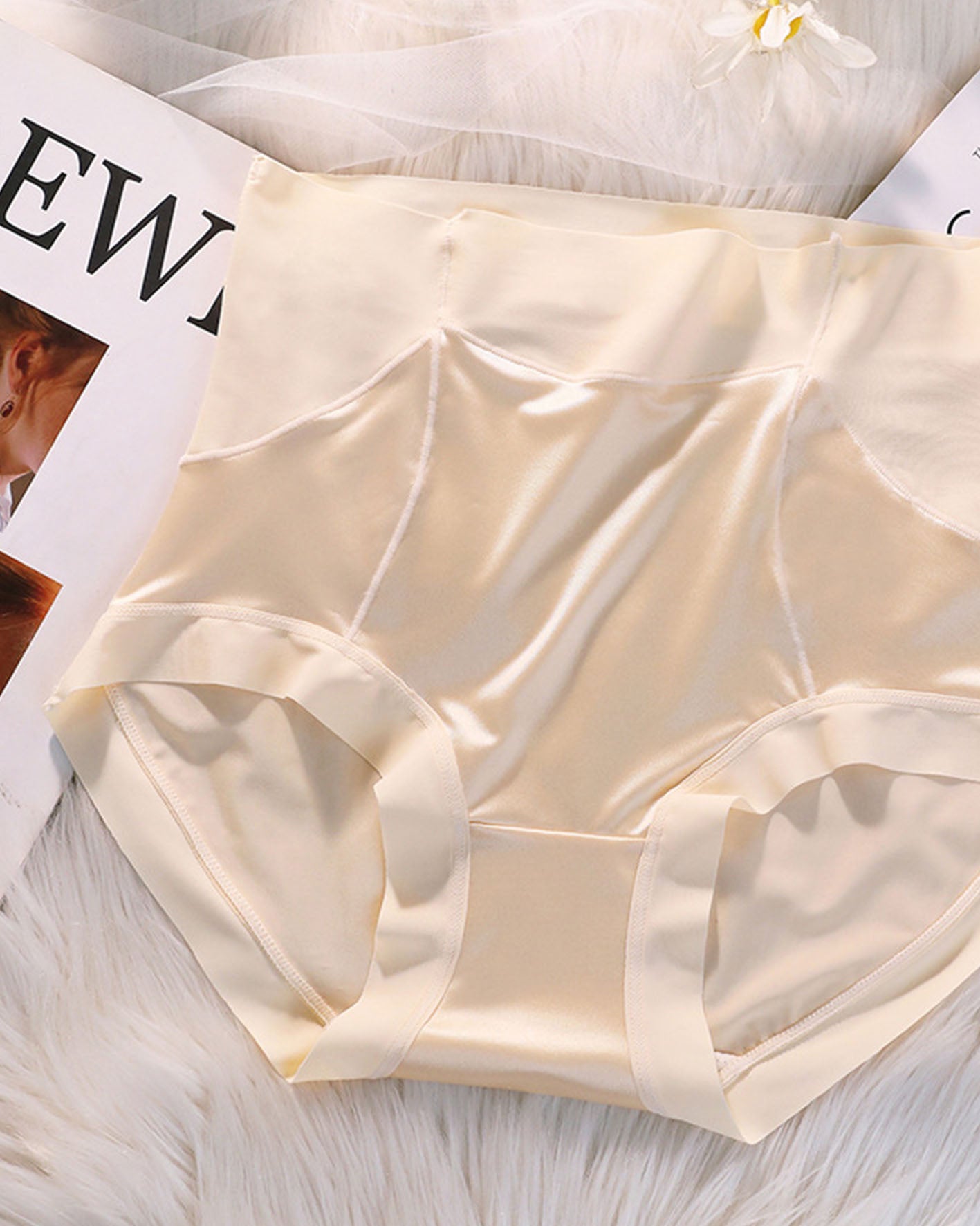 High Waisted Satin Seamless Bare Underwear