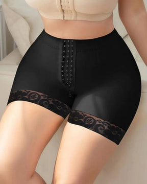 Black High Waist Butt Lifter Lace Shorts