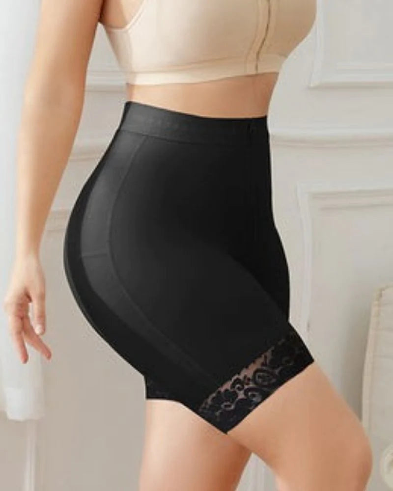 Bragas con control de barriga para mujer, levantador de glúteos, cintura alta, muslo, bragas negras más delgadas