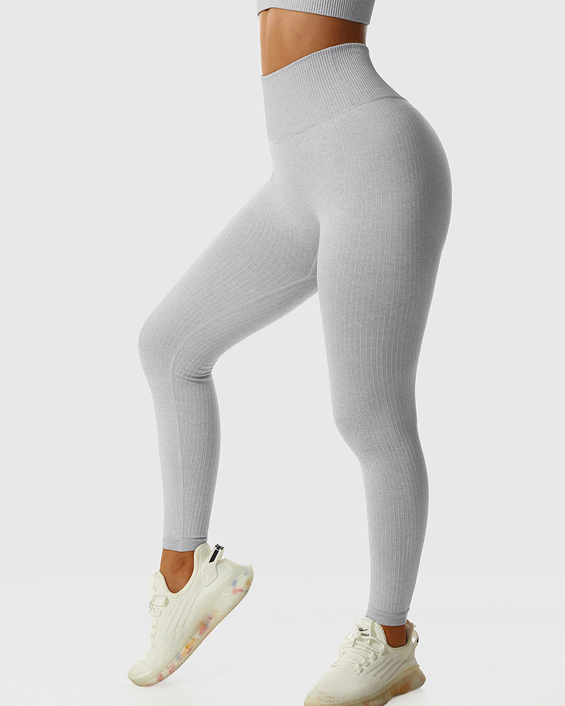 Seamless knitted slim-fitting leggings breathable butt lift yoga pants