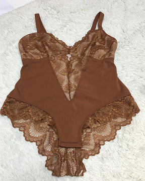 Sculpting One Piece Lace Shapewear Bodysuits