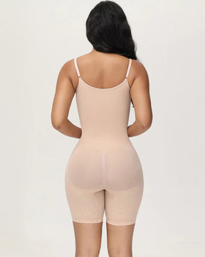 Body Shaper Body acanalado sin costuras con control de barriga a mitad del muslo