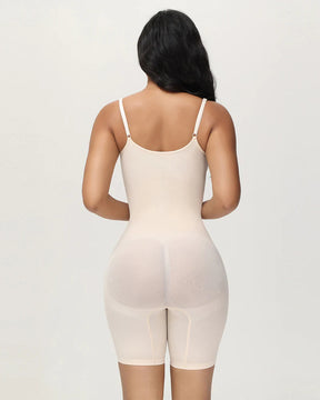 Body Shaper Body acanalado sin costuras con control de barriga a mitad del muslo