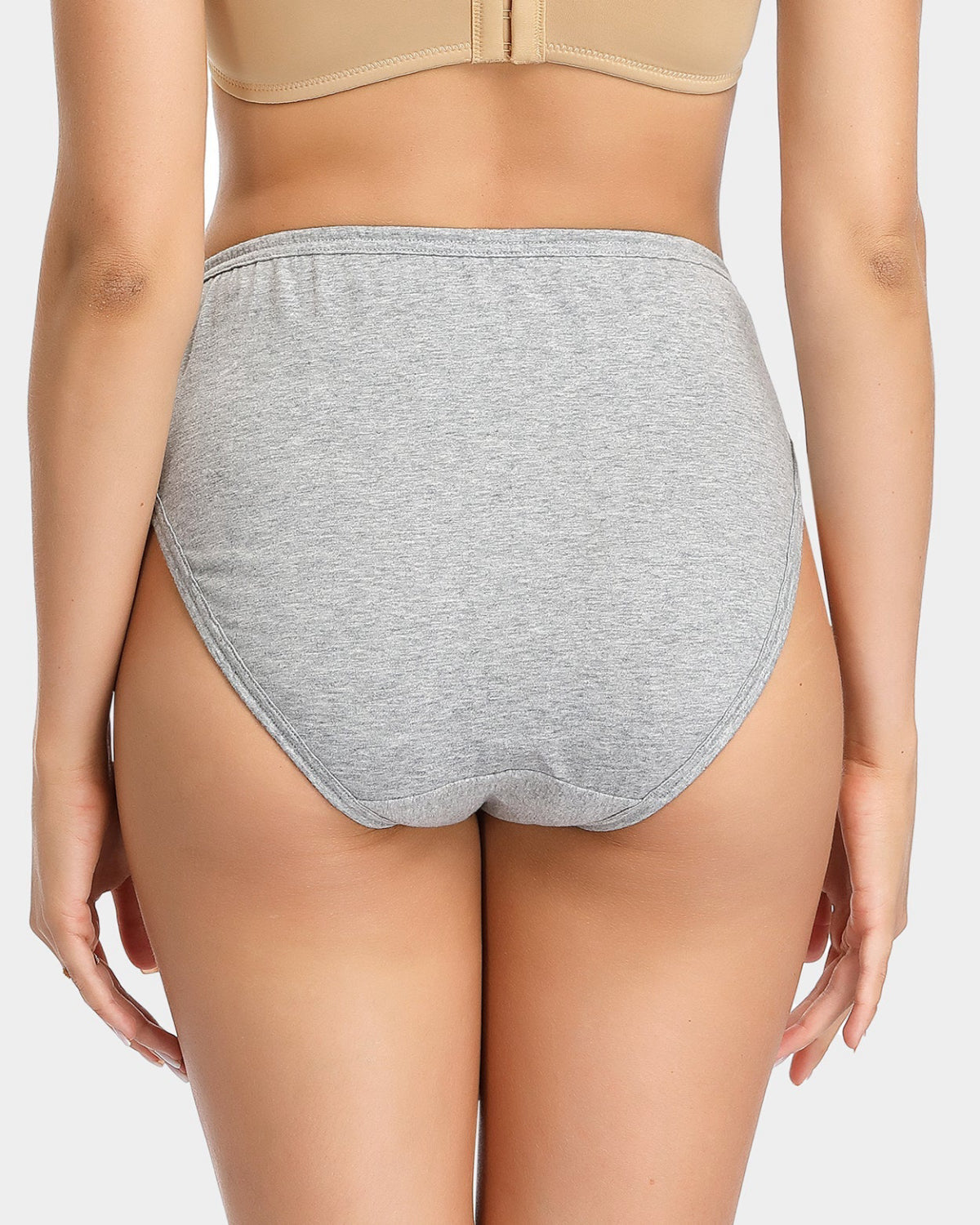 Cotton Grey High-Cut Brief Plus Size Underwear