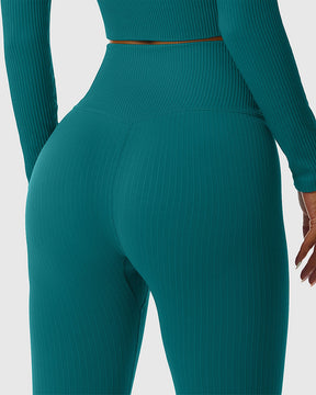 Seamless knitted slim-fitting leggings breathable butt lift yoga pants